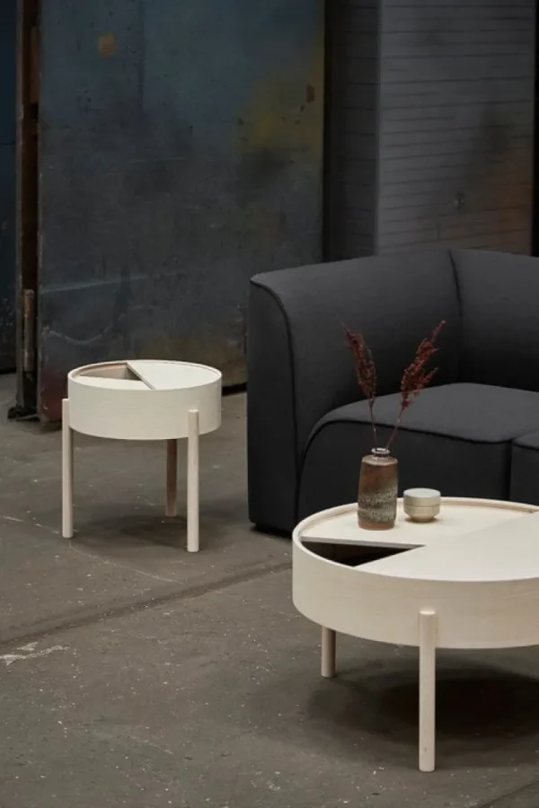Serax Tische-Woud Arc Couchtisch 66 cm, Esche weiß pigmentiert