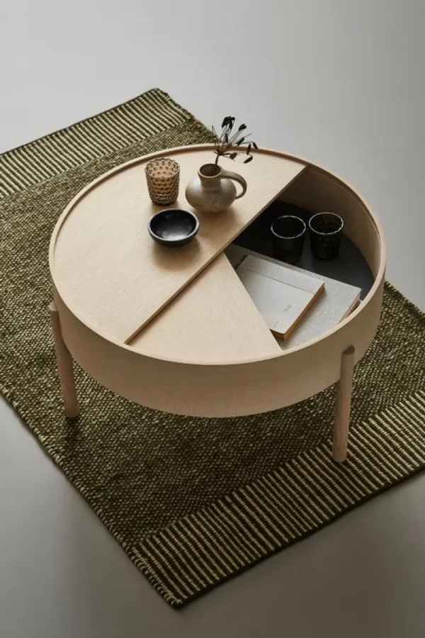 Serax Tische-Woud Arc Couchtisch 66 cm, Esche weiß pigmentiert