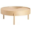 Viccarbe Tische-Woud Arc Couchtisch, 89 cm, Eiche weiß pigmentiert