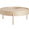 Mattiazzi Tische-Woud Arc Couchtisch, 89 cm, Esche weiß pigmentiert