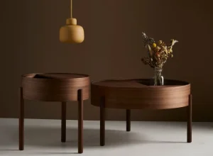 HAY Tische-Woud Arc Couchtisch, Nussbaum matt lackiert