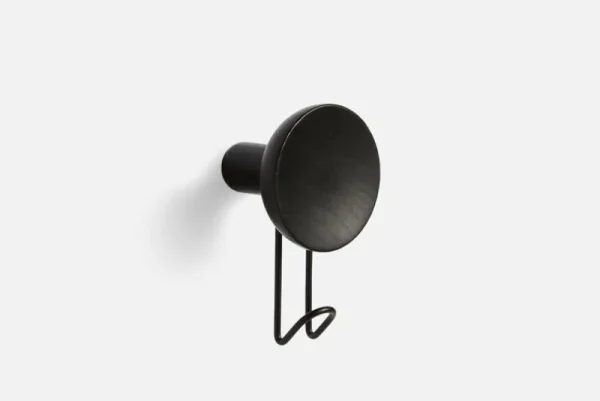 Woud Garderoben Und Kleiderbügel^Around Wandhaken, groß, Eiche schwarz lackiert - schw. Metall