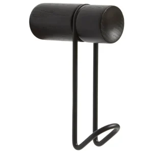 Woud Garderoben Und Kleiderbügel^Around Wandhaken, klein, Eiche schwarz lackiert - schw. Metall