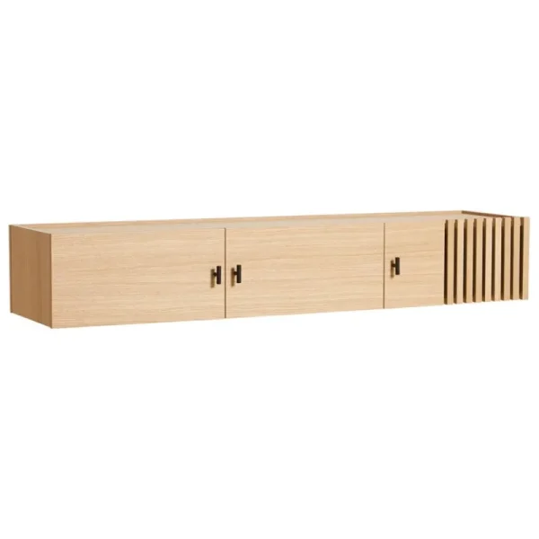 Woud Aufbewahrungsmöbel-Array Sideboard, 150 cm, wandmontiert, Eiche weiß lackiert
