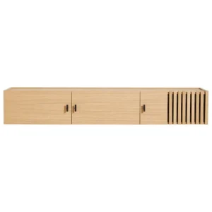 Woud Aufbewahrungsmöbel-Array Sideboard, 150 cm, wandmontiert, Eiche weiß lackiert
