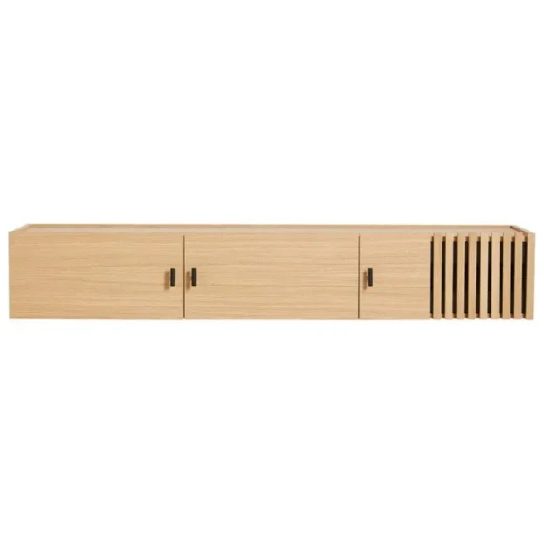 Woud Aufbewahrungsmöbel-Array Sideboard, 150 cm, wandmontiert, Eiche weiß lackiert