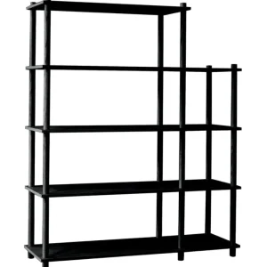 Woud Regale-Elevate Regalsystem 4, Schwarz