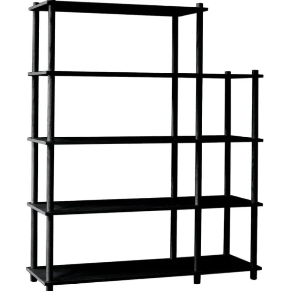 Woud Regale-Elevate Regalsystem 4, Schwarz