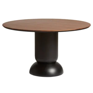 Fritz Hansen Tische-Woud Esstisch Ludo, 130 cm, Schwarz - Walnuss matt lackiert