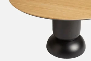 FDB Mu00f8bler Tische-Woud Esstisch Ludo, 130 cm, schwarz-weiß pigmentierte lackierte Eiche