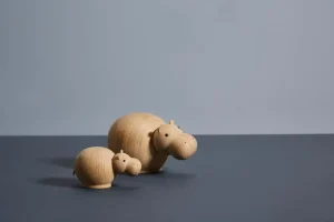 Kinder Woud Kinderzimmereinrichtung | Dekorationsgegenstände^Hibo Hippopotamus Figur, klein, Eiche