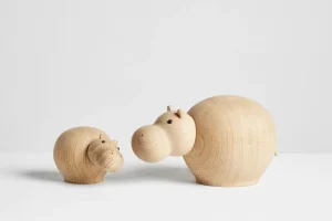 Kinder Woud Kinderzimmereinrichtung | Dekorationsgegenstände^Hibo Hippopotamus Figur, mini, Eiche