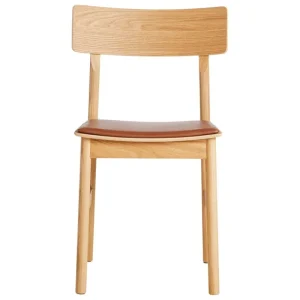 Fritz Hansen Sitzgelegenheiten-Woud Pause Esszimmerstuhl 2.0, Eiche geölt - cognacbraunes Leder
