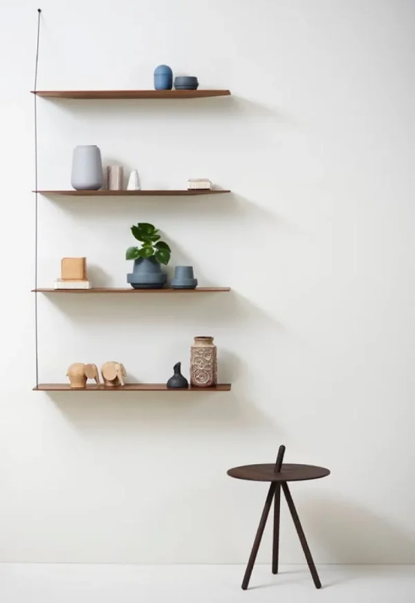 Woud Regale-Regal Stedge 80 cm, Eiche geräuchert