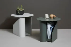 Massproductions Tische-Woud Sentrum Beistelltisch, warmes Grau