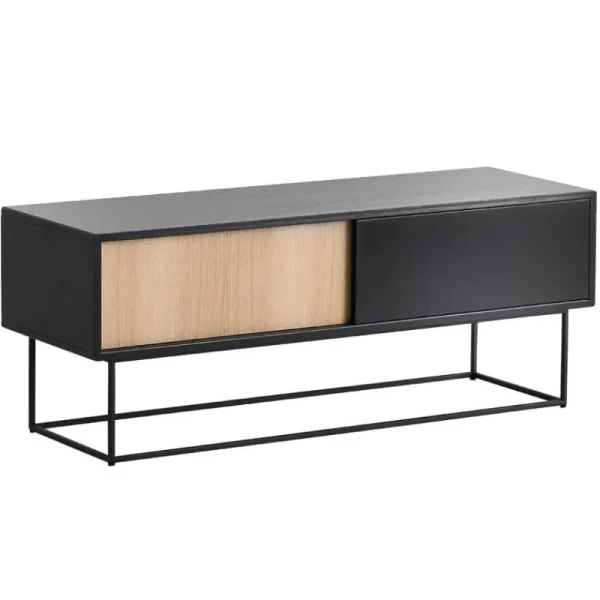 Hartu00f4 Aufbewahrungsmöbel-Woud Sideboard Virka, Low, schwarz – Eiche