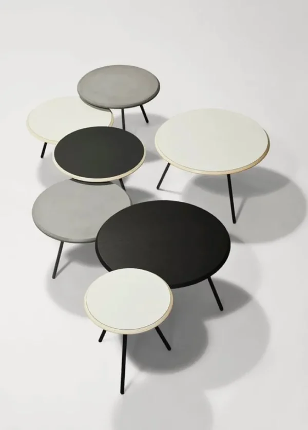 Woud Tische-Soround Couchtisch, 75 cm, Eiche schwarz lackiert