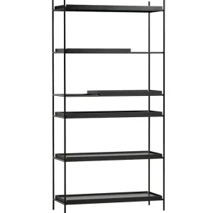 Woud Regale-Tray Regal, hoch, schwarz