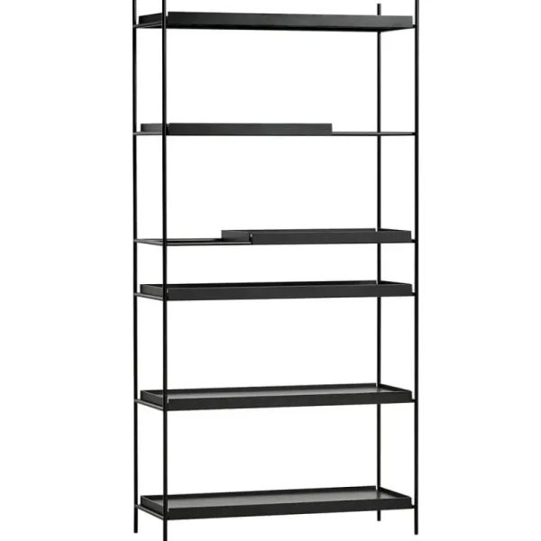 Woud Regale-Tray Regal, hoch, schwarz