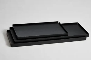 Woud Regale-Tray Regal, hoch, schwarz