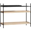 Woud Regale-Tray Regal, niedrig, 1 schwarz/2 Eiche