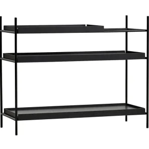 Woud Regale-Tray Regal, niedrig, schwarz