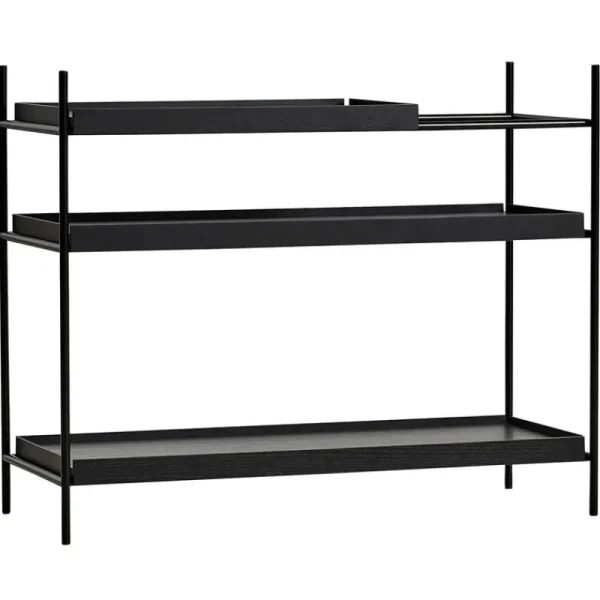 Woud Regale-Tray Regal, niedrig, schwarz