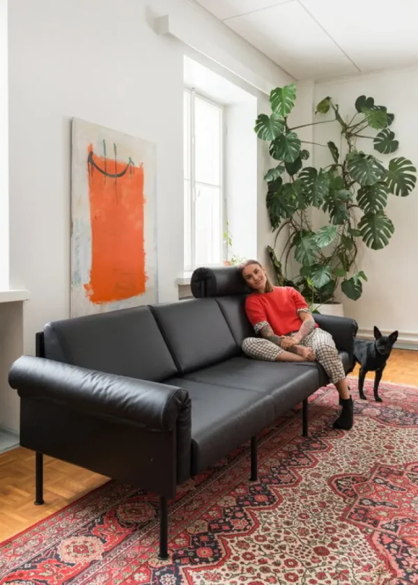 Yrju00f6 Kukkapuro Sofas Und Liegen | Sitzgelegenheiten-Yrjö Kukkapuro Ateljee Kopfstütze, schwarzes Leder