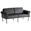 Yrju00f6 Kukkapuro Sofas Und Liegen-Yrjö Kukkapuro Ateljee 2-Sitzer-Sofa, Schwarz - schwarzes Leder