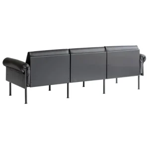 Yrju00f6 Kukkapuro Sofas Und Liegen-Yrjö Kukkapuro Ateljee 3-Sitzer-Sofa, Schwarz - schwarzes Leder