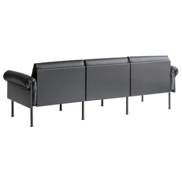 Yrju00f6 Kukkapuro Sofas Und Liegen-Yrjö Kukkapuro Ateljee 3-Sitzer-Sofa, Schwarz - schwarzes Leder