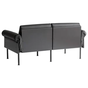 Yrju00f6 Kukkapuro Sofas Und Liegen-Yrjö Kukkapuro Ateljee 2-Sitzer-Sofa, Schwarz - schwarzes Leder