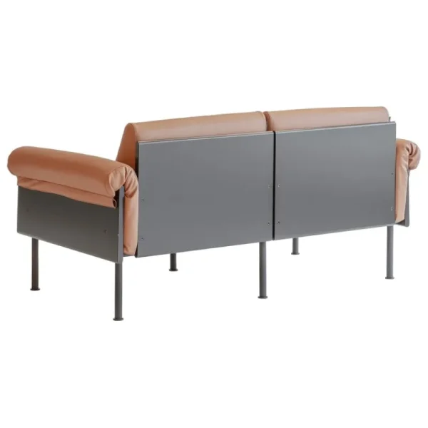 &Tradition Sofas Und Liegen-Yrjö Kukkapuro Ateljee 2-Sitzer-Sofa, Schwarz - cognacbraunes Leder