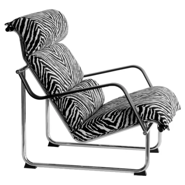 Yrju00f6 Kukkapuro Sitzgelegenheiten-Yrjö Kukkapuro Remmi Loungesessel, Chrom – Artek Zebra