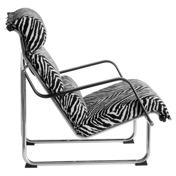 Yrju00f6 Kukkapuro Sitzgelegenheiten-Yrjö Kukkapuro Remmi Loungesessel, Chrom – Artek Zebra