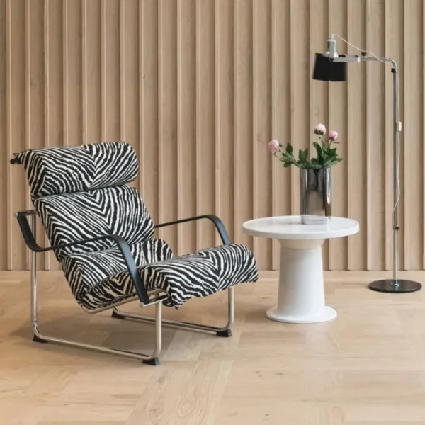 Yrju00f6 Kukkapuro Sitzgelegenheiten-Yrjö Kukkapuro Remmi Loungesessel, Chrom – Artek Zebra