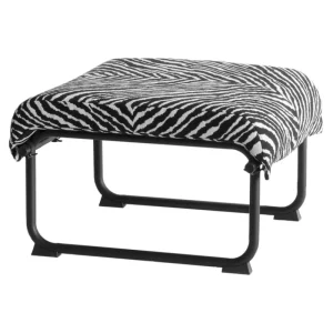 Yrju00f6 Kukkapuro Sitzgelegenheiten-Yrjö Kukkapuro Remmi Polsterhocker, Schwarz - Artek Zebra