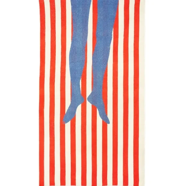 ZigZagZurich Badezimmertextilien^Legs XL Handtuch, 100 x 180 cm, mehrfarbig